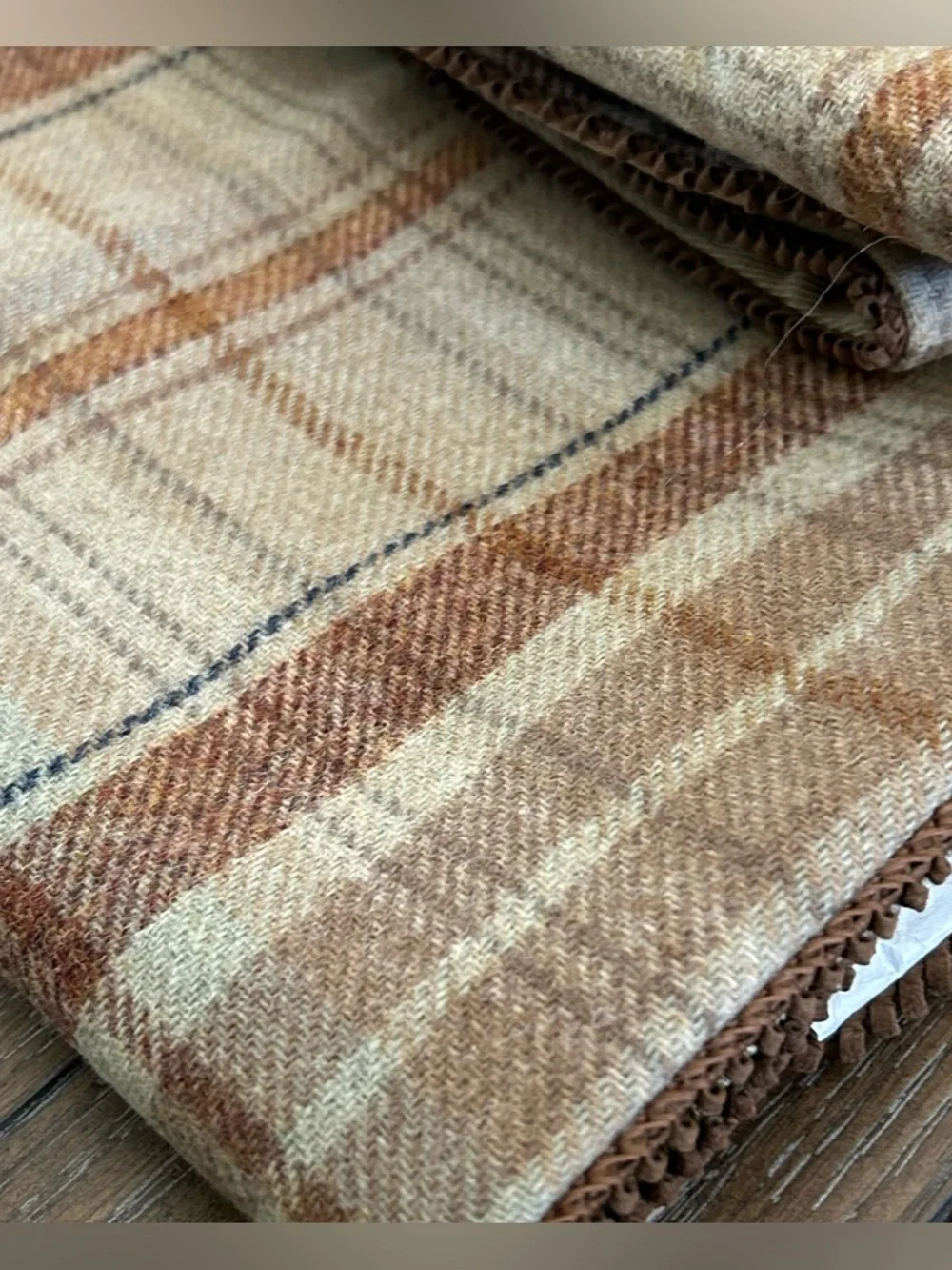 VTG Ethan Allen Tartan Plaid Wool Cotton Euro Sham Set of 2  25x25 Made in USA